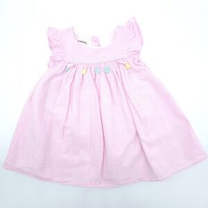 Mia & Mimi Gingham Dress Kids Pink Tassel Ruffle Seersucker 12M